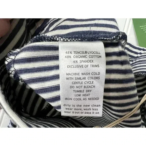 Toad & Co Samba Luna Skirt Navy Blue Stripe Small Title Nine Organic Cotton NEW - Picture 4 of 4